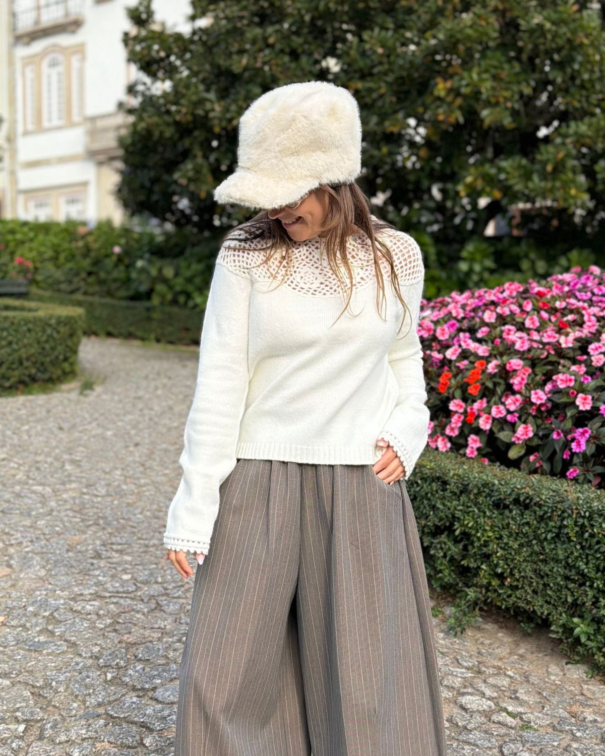 Camisola Crochê Rosas - Twinset