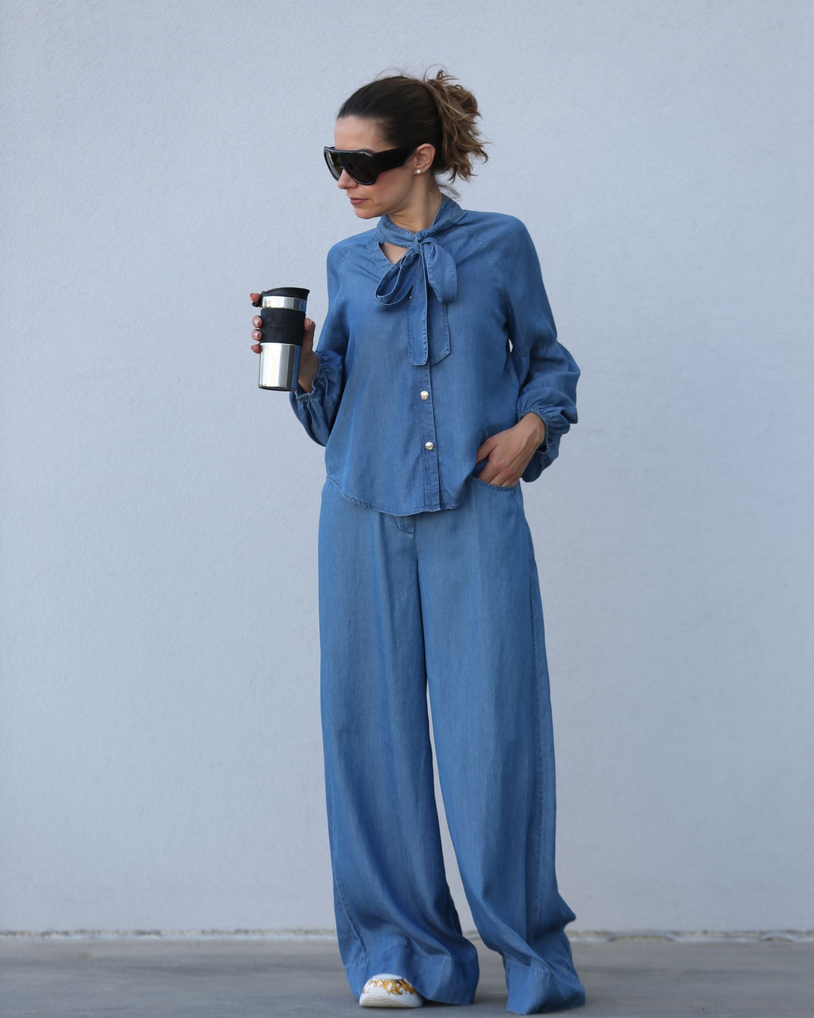 Camisa Denim com Laço - Twinset
