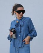 Camisa Denim com Laço - Twinset