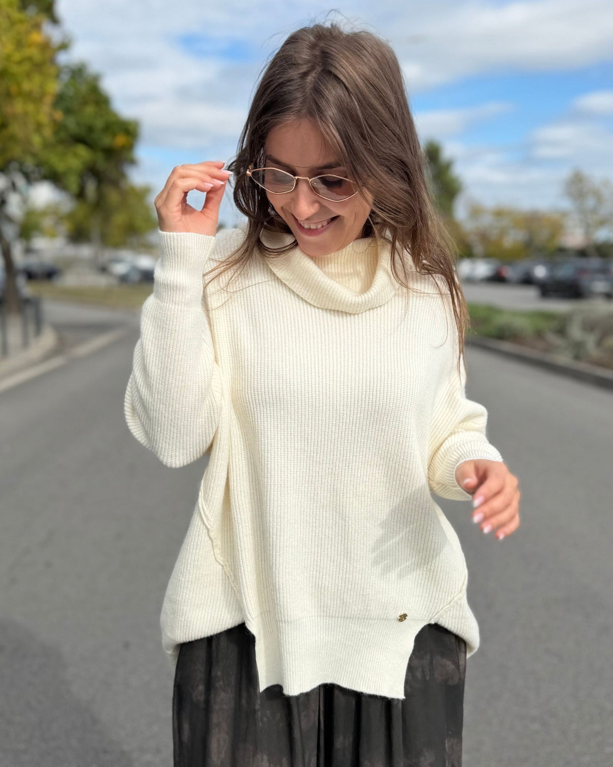 Camisola Oversized de Gola Alta - Fátima Veríssimo