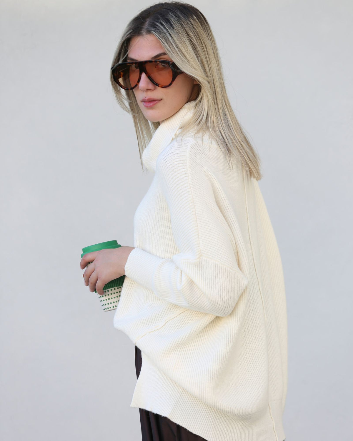Camisola Oversized de Gola Alta - Fátima Veríssimo