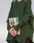 Camisola Oversized em Malha Verde - Fátima Verríssimo