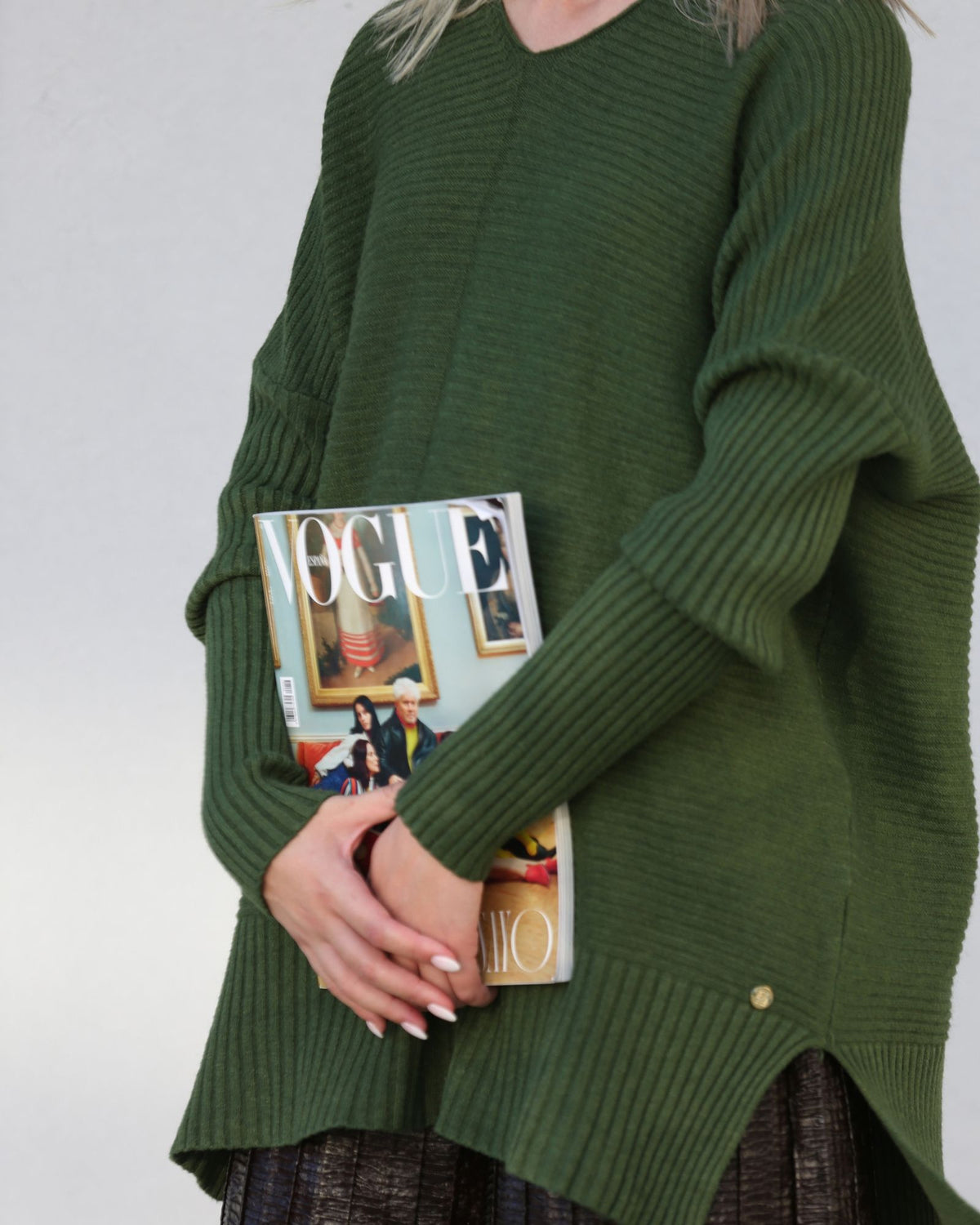 Camisola Oversized em Malha Verde - Fátima Verríssimo