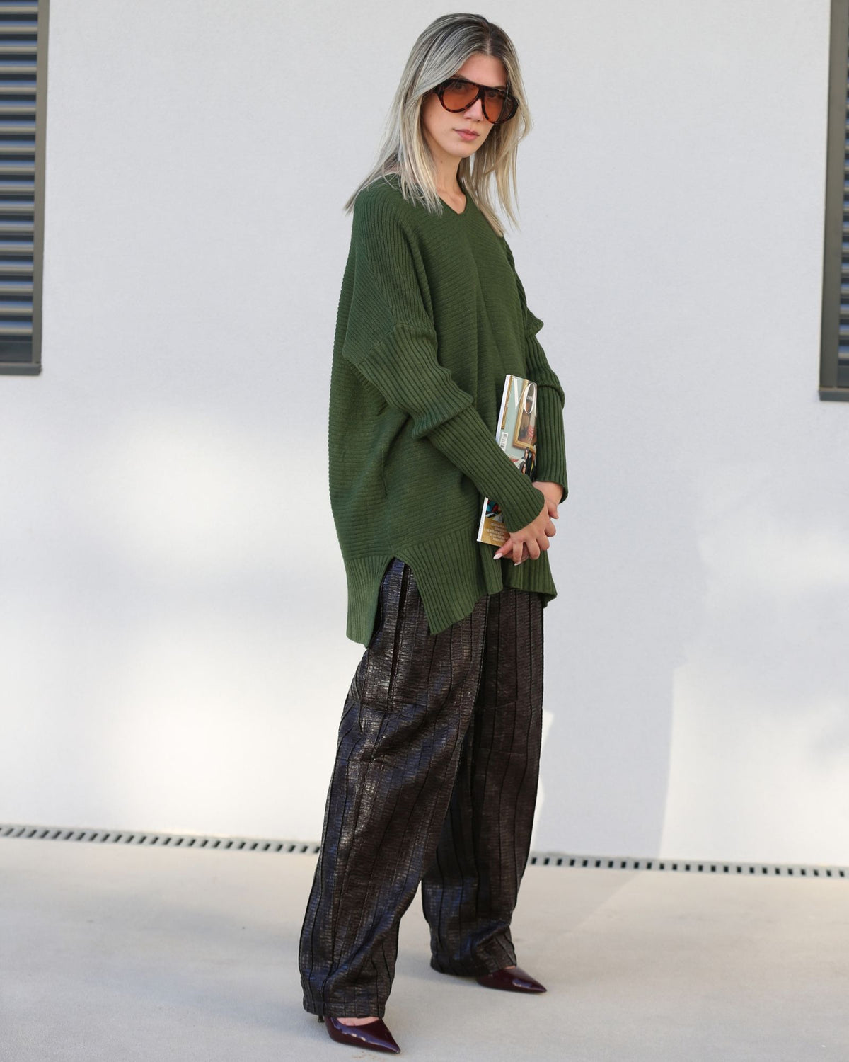 Camisola Oversized em Malha Verde - Fátima Verríssimo
