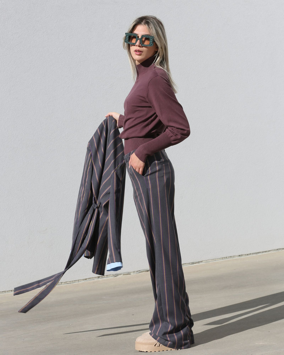 Calça Palazzo listradas - Silvian Heach