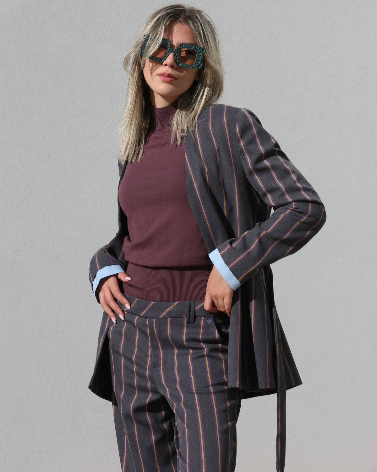 Blazer envelope com risca de giz - Silvian Heach