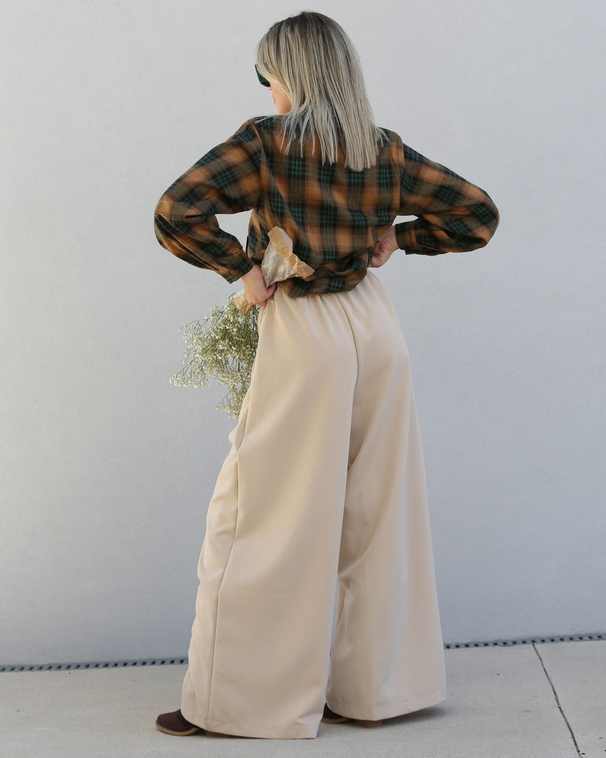 Calça Palazzo Écru - Lotus