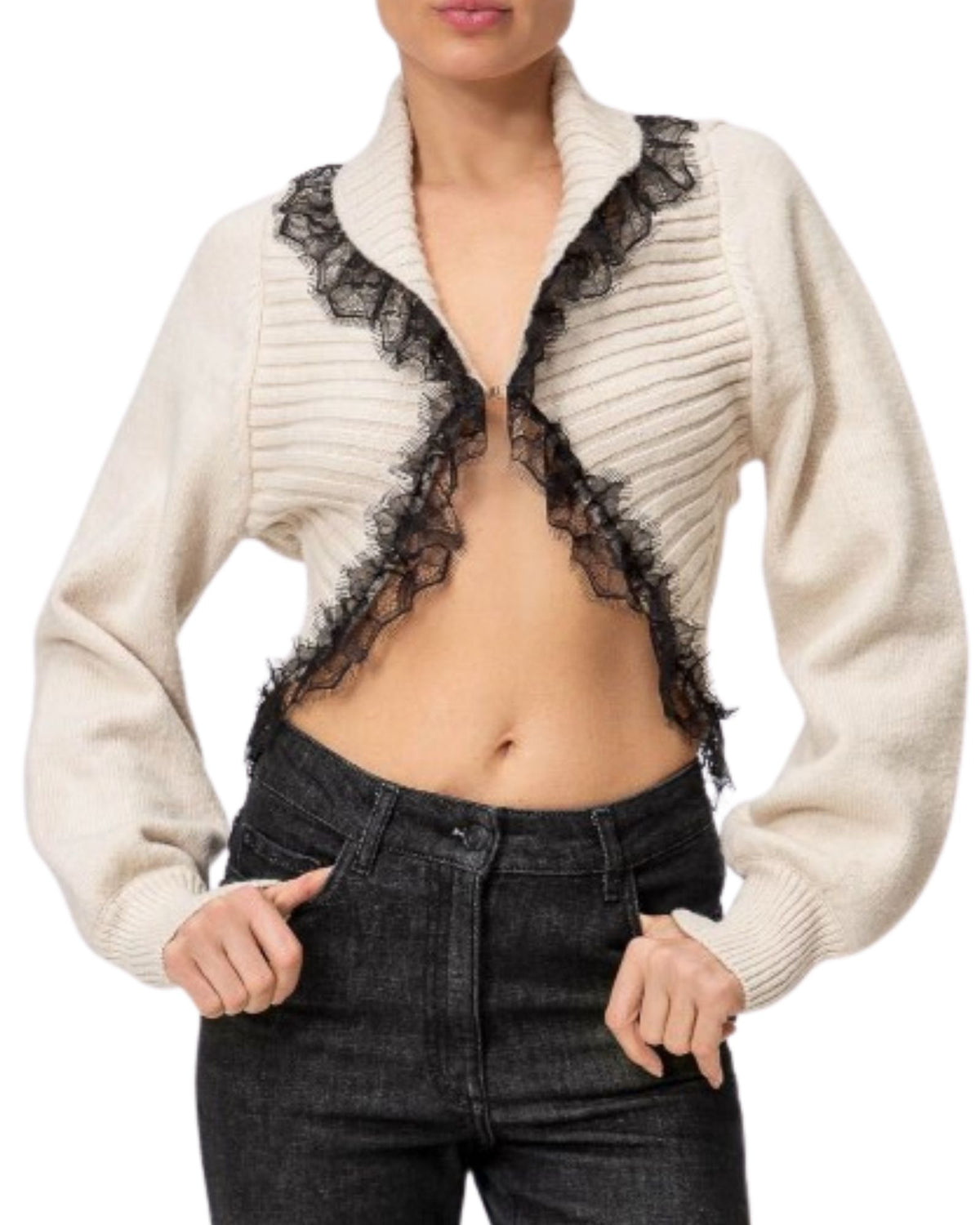 Bolero Malha com Renda - Twinset