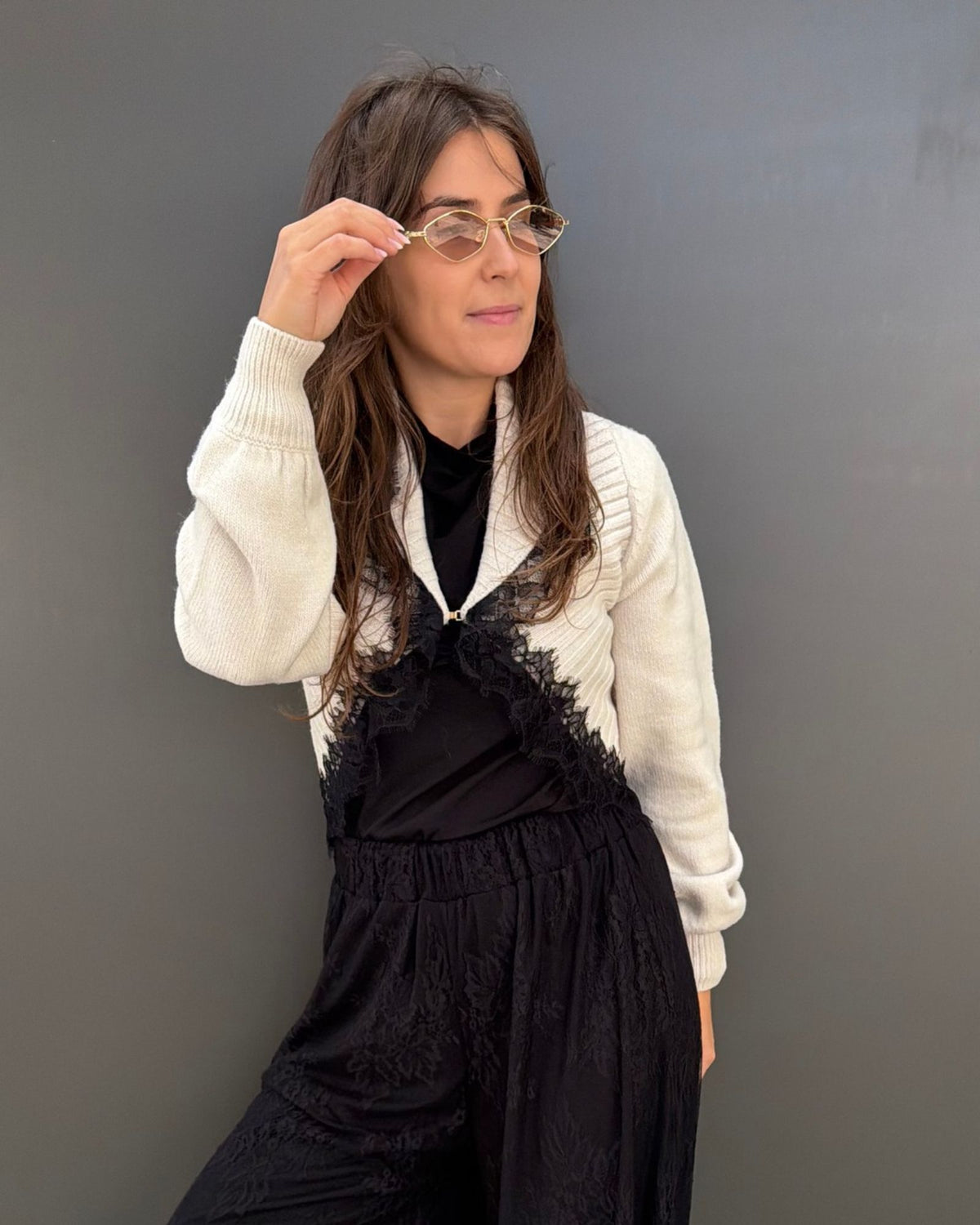 Bolero Malha com Renda - Twinset