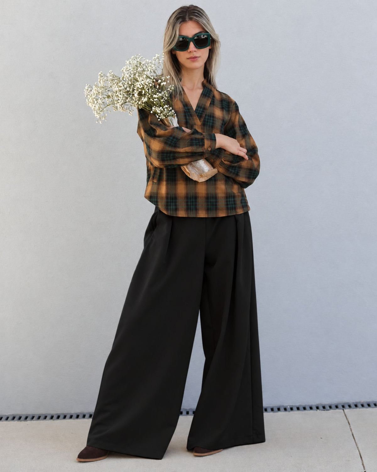 Calça Palazzo Écru - Lotus