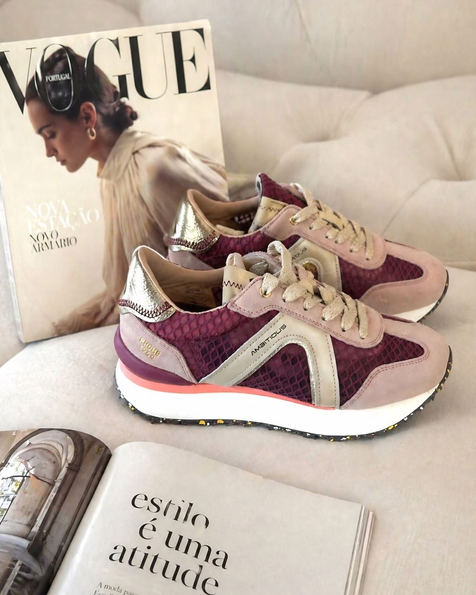 Ténis Rosa Rhome Retro Runner - Ambitious