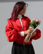 Bomber vermelho com mangas volumosas - Essentiel