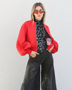 Bomber vermelho com mangas volumosas - Essentiel
