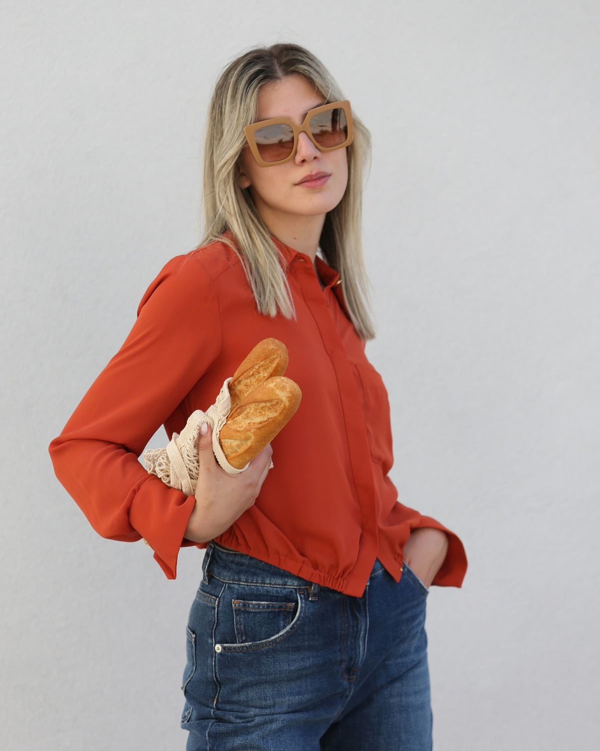 Blusa cropped com efeito blusão - Silvian Heach