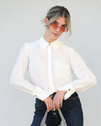 Blusa cropped com efeito blusão - Silvian Heach
