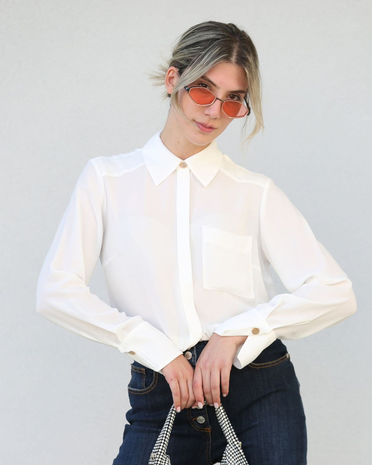 Blusa cropped com efeito blusão - Silvian Heach