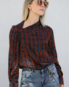 Blusa Acetinada com Padrão - Anonyme