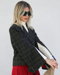 Blazer cropped xadrez - Essentiel